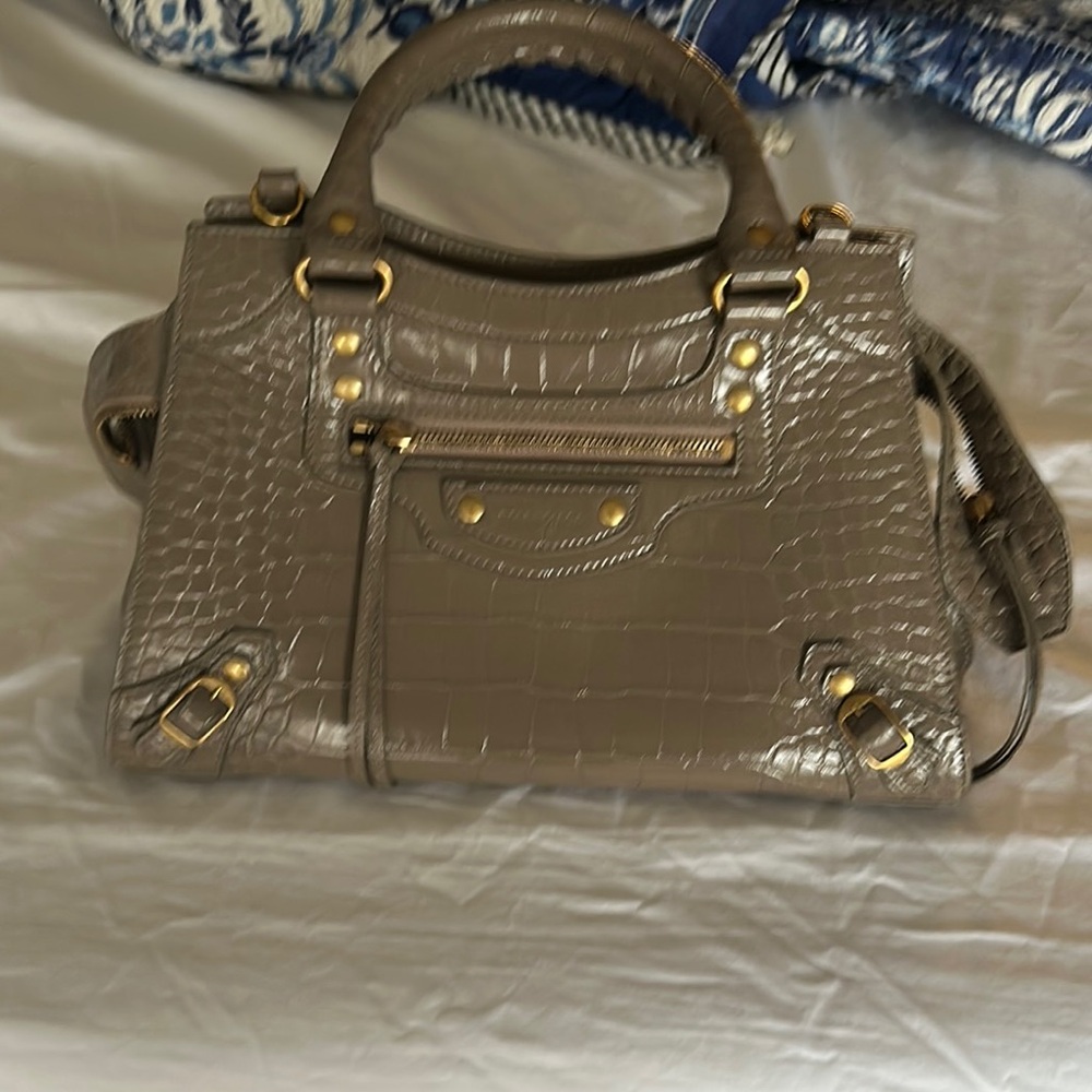 Balenciaga Tan Satchel Bag with Sleek Design